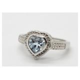 1.52ct Baby Swiss Blue Topaz  Sterling Silver Ring