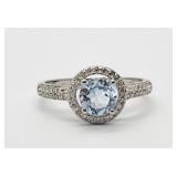 1ct Baby Swiss Blue Topaz & 2/5 White Sapphire
