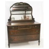 Vintage Carved 5-Drawer Dresser