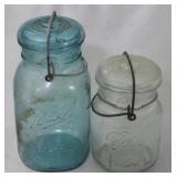 8" Blue Ball jar & 6" ball jar