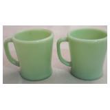 2 Vintage Jadeite mugs