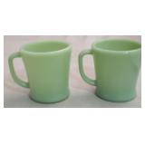 2 Vintage Jadeite mugs