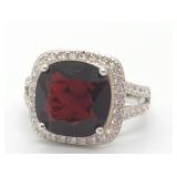 6 2/5cc Garnet & 1/2cc White Sapphire Sterling