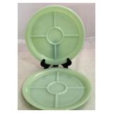 2 Fire King Jadeite 5 part divided plates