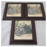 3 Framed fashion prints