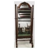 Mahogany carved cheval mirror