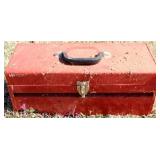 Metal Toolbox w/ assorted items