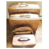 4pc VIntage Luggage set