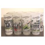 Set of 12" Plantation Scenes Glasses