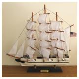 Wood Model Ship- 15" x 14.5"