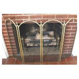 Fireplace screen w/ audirons