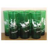 7pc Green Glass Tumbler set