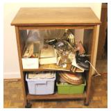 Wood Stand w/ Assorted Contents