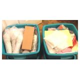 2 Plastic Totes full of Assorted Sewing Items