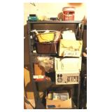 Metal Shelf w/ Assorted Items