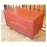 Painted Wood Blanket Box w/ contents