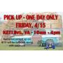 PICKUP ONE DAY ONLY - 4/15 - 10am-4pm