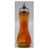 Blenko crackle glass amberina shaker