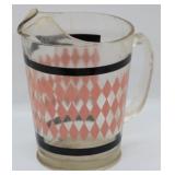 Vintage Hazel Atlas pink diamond pitcher
