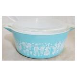 Pyrex Butterprint covered bowl