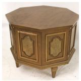 Vintage drum style octagonal side table