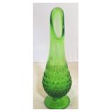 Swung Green Vase - 9 1/2 tall