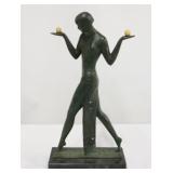 Vintage bronze Art Deco statue - signed