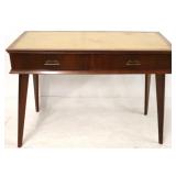 Inlaid top mid-century one drawer writing desk