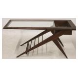 Fantastic vintage atomic motif glass top table