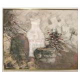 Reynolds mid-century abstract vase painting