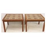 Pair tile top end tables