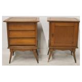 Pair mid-century bedside stands