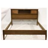 Mid-century full size bookcase headboard bed