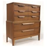 Vintage mid-century 5 drawer chest on chest