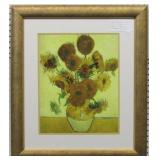 SUNFLOWERS IN VASE GICLEE BY VINCENT VAN GOGH