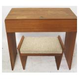 Lift top vanity with stool