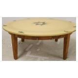 Mid-century round resin top coffee table