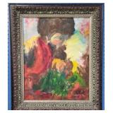Framed Oil on Canvas "Mountain Man" - signed