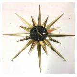 Mid-century 34" starburst wall clock