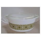 Pyrex square Verde Flower covered bowl