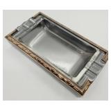 L E Mason Co bronze & glass ashtray