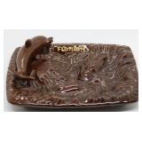 Pottery ashtray with dolphin, Florida souvenir