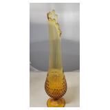 Fenton hobnail amber swung vase