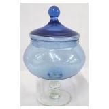 Blue blown glass covered candy