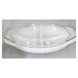 Pyrex divided dish with lid
