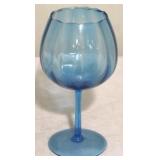 Tall blue blown glass vase