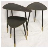 Contemporary set of 3 triangular tables