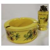 Matching vintage ashtray & lighter