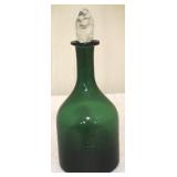 Green glass decanter