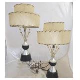 Pair of MCM Atomic Lamps - 18" tall